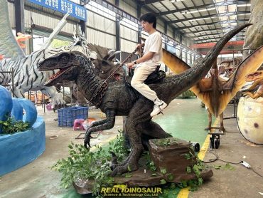 Lifelike riding dinosaur
