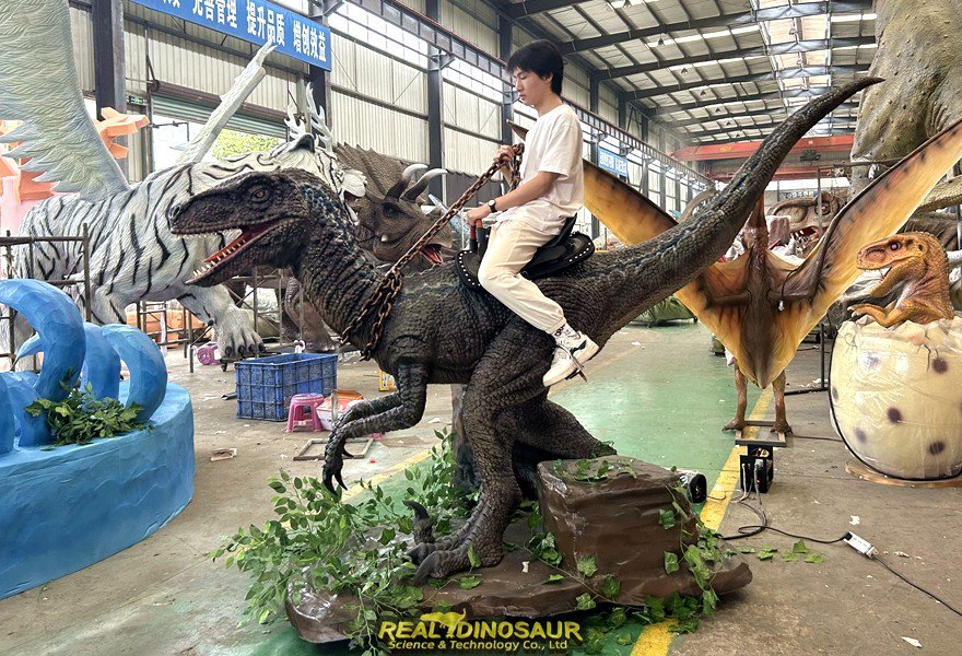 Lifelike riding dinosaur
