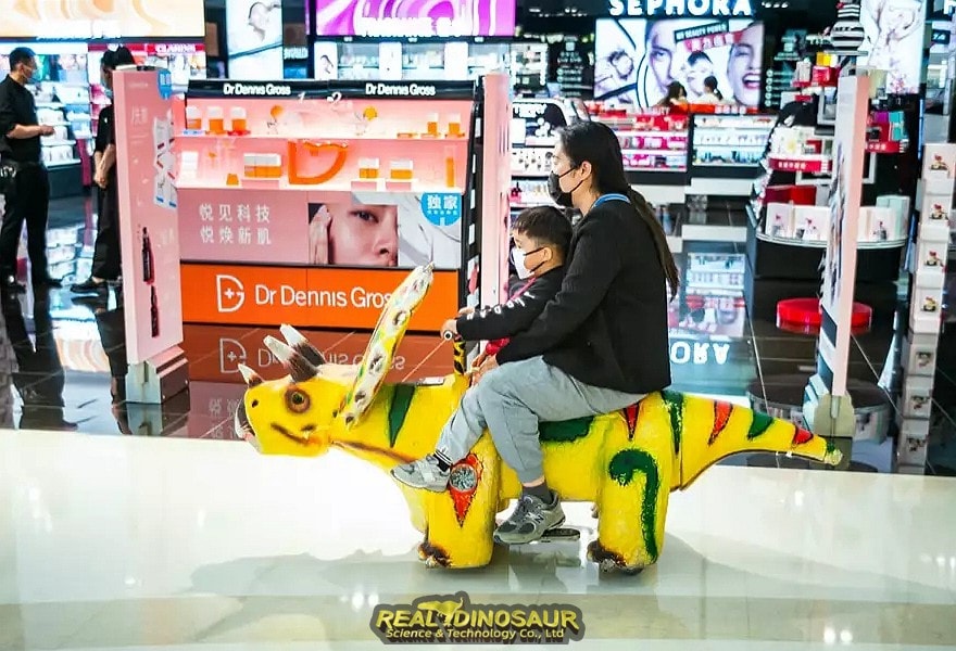 Dinosaur Electric Cars in shopping mall