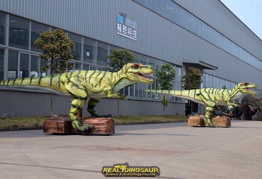 walking dinosaurs in our factory